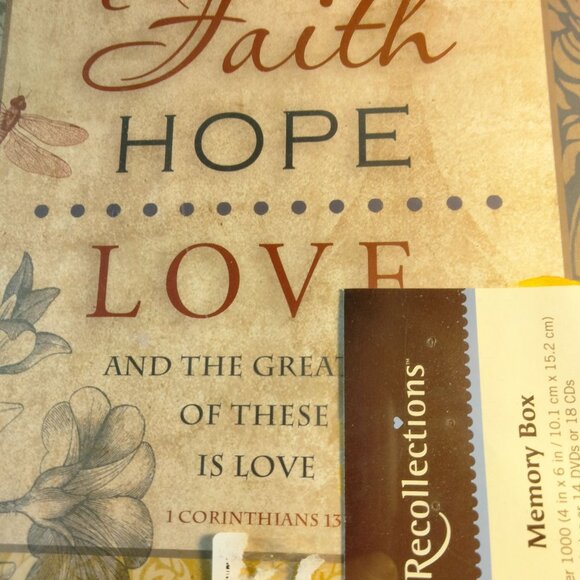 Recollections Faith Hope Love Memory Box Photo Storage CD DVD Paula Scaletta New - Picture 9 of 11